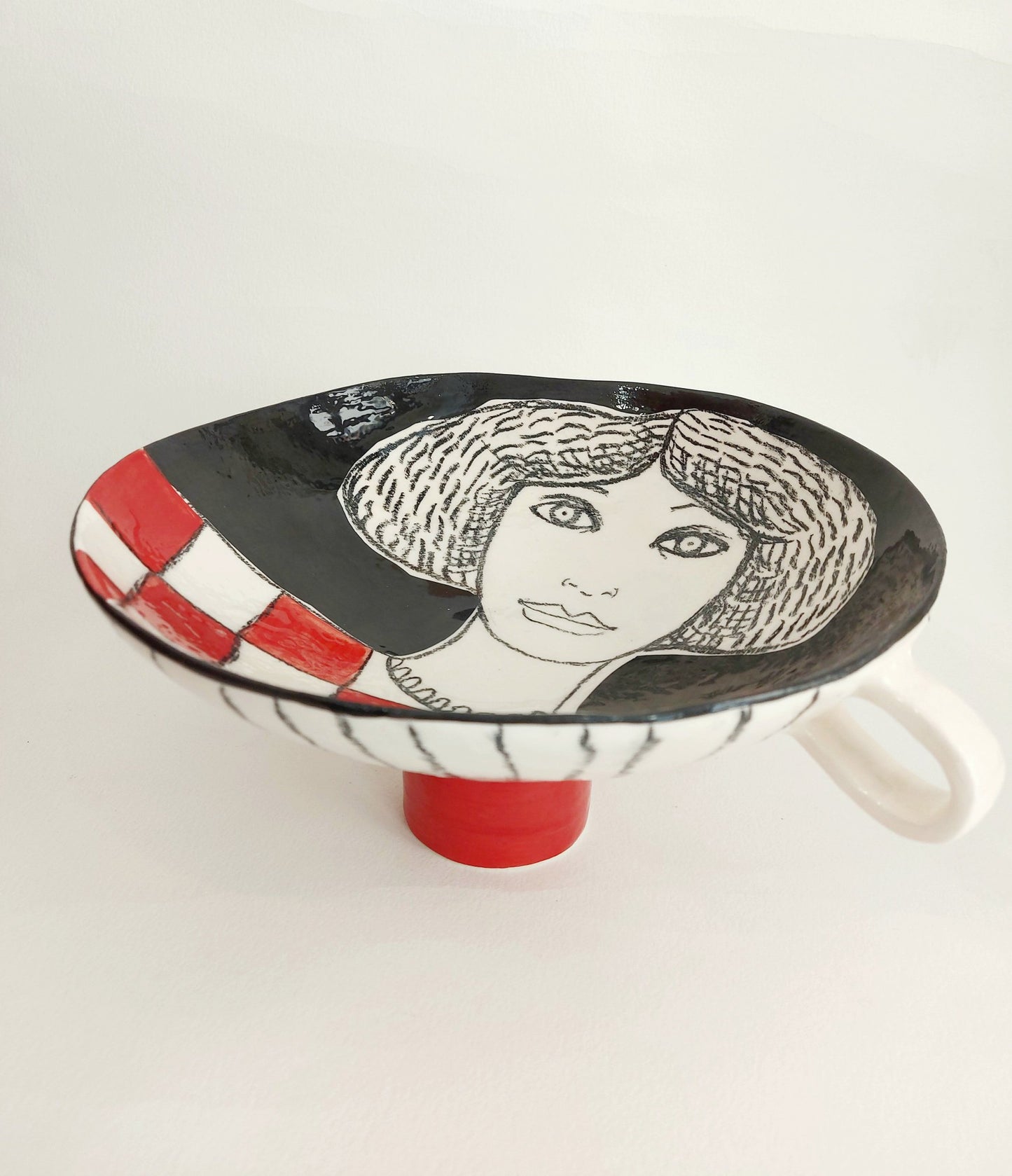 Alzata Donna in Red con manici