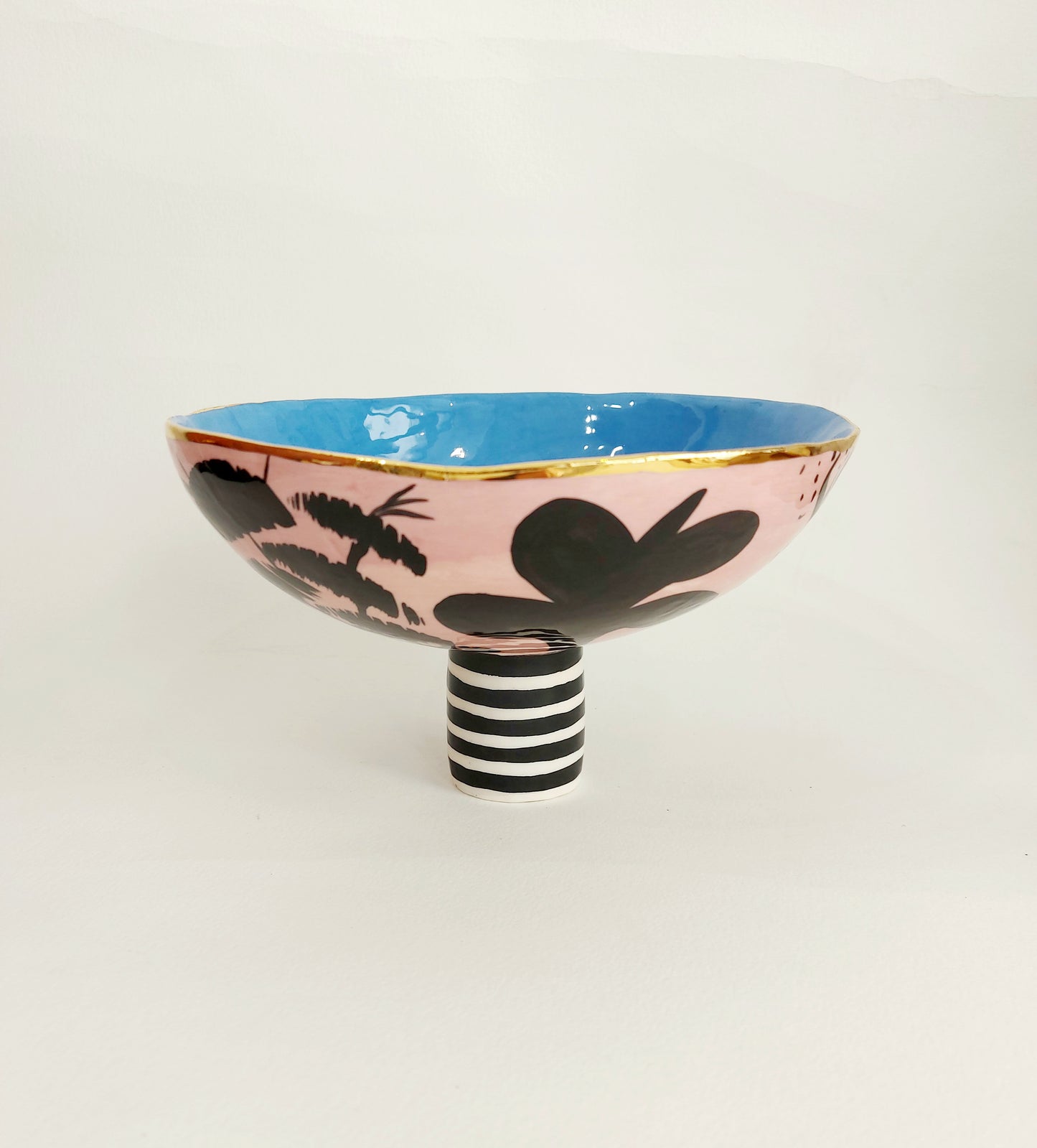 Alzata botanica blu/pink with Gold
