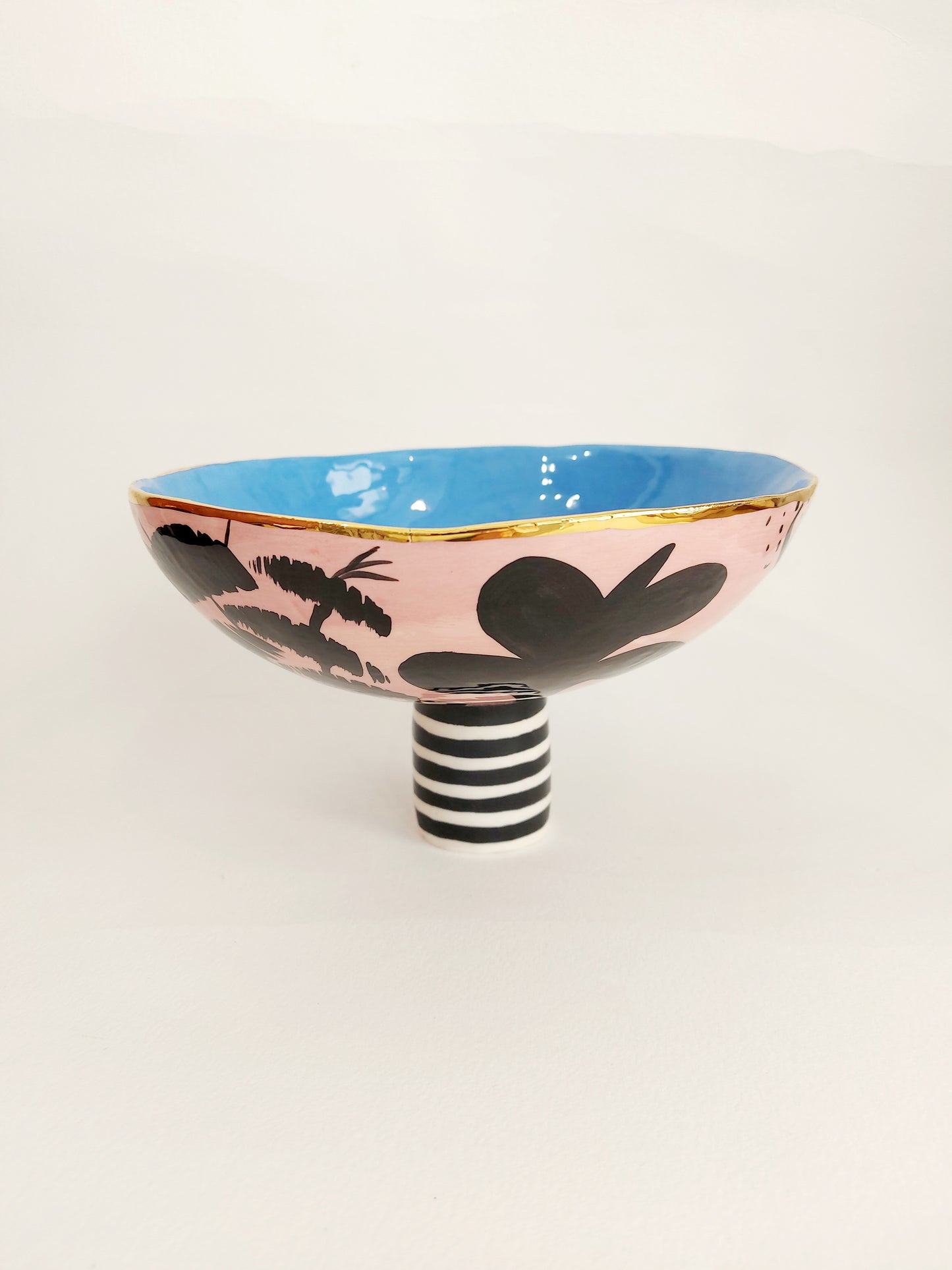 Alzata botanica blu/pink with Gold