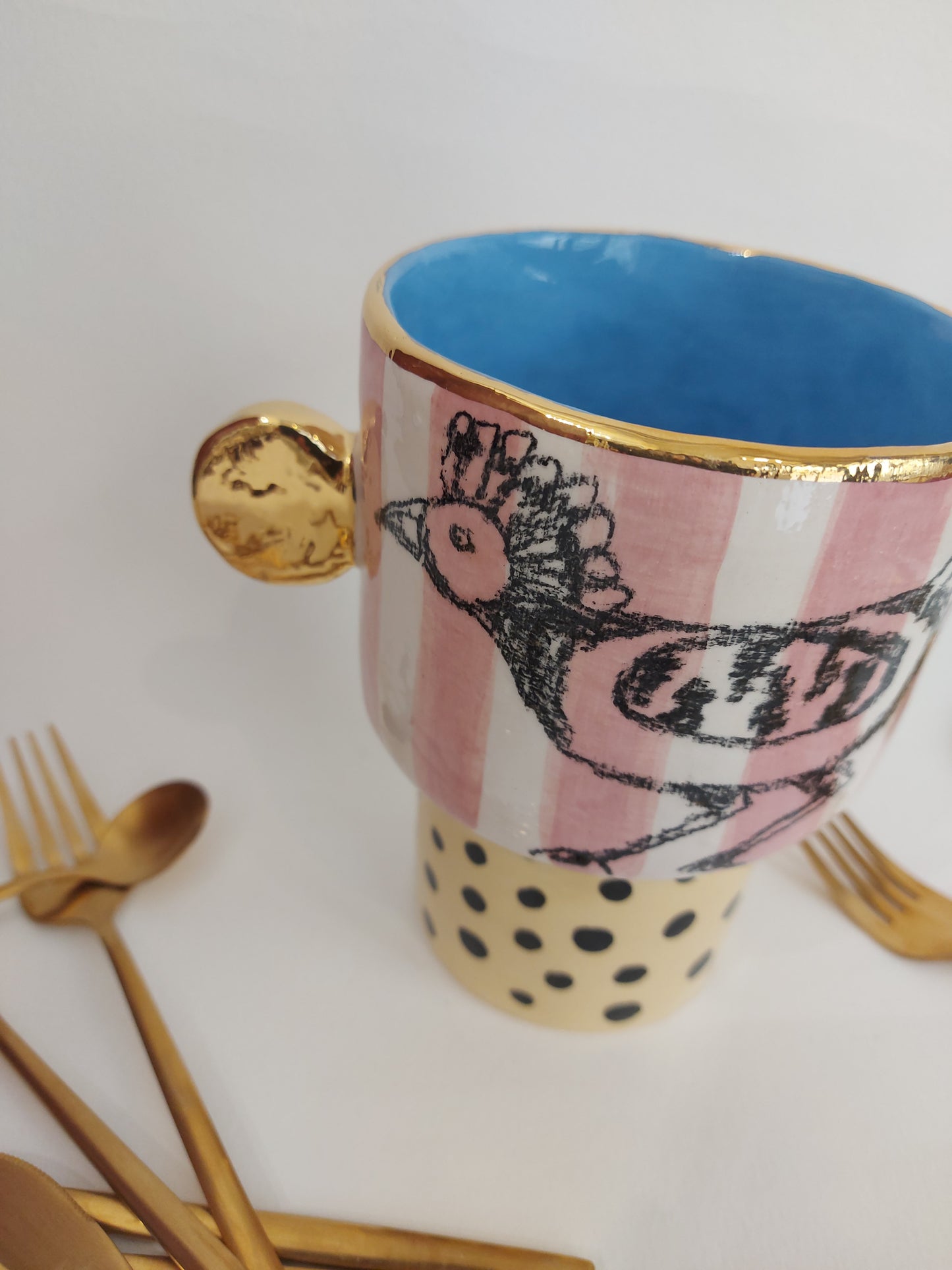 Vaso Upupa with gold